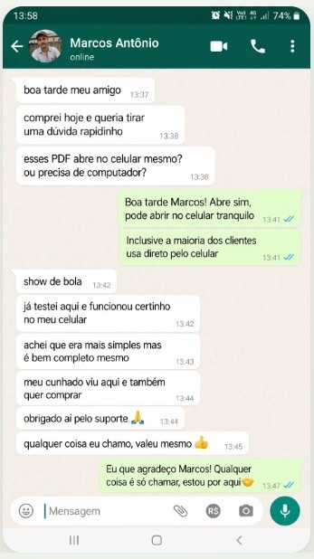 Conversa no WhatsApp com Marcos Antônio, cliente